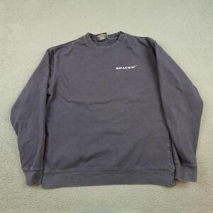 SpaceX Sweatshirt Mens Large Navy Crewneck Pullover Back Graphic Long Sleeve